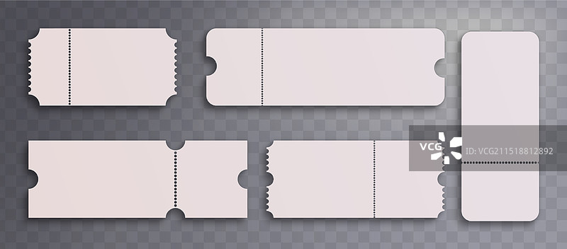 空白白色优惠券和票据样机图片素材