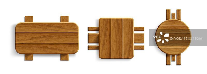 带有用于标志的空白区域的3D木板图片素材