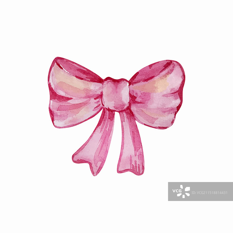 水彩亮粉色蝴蝶结图片素材