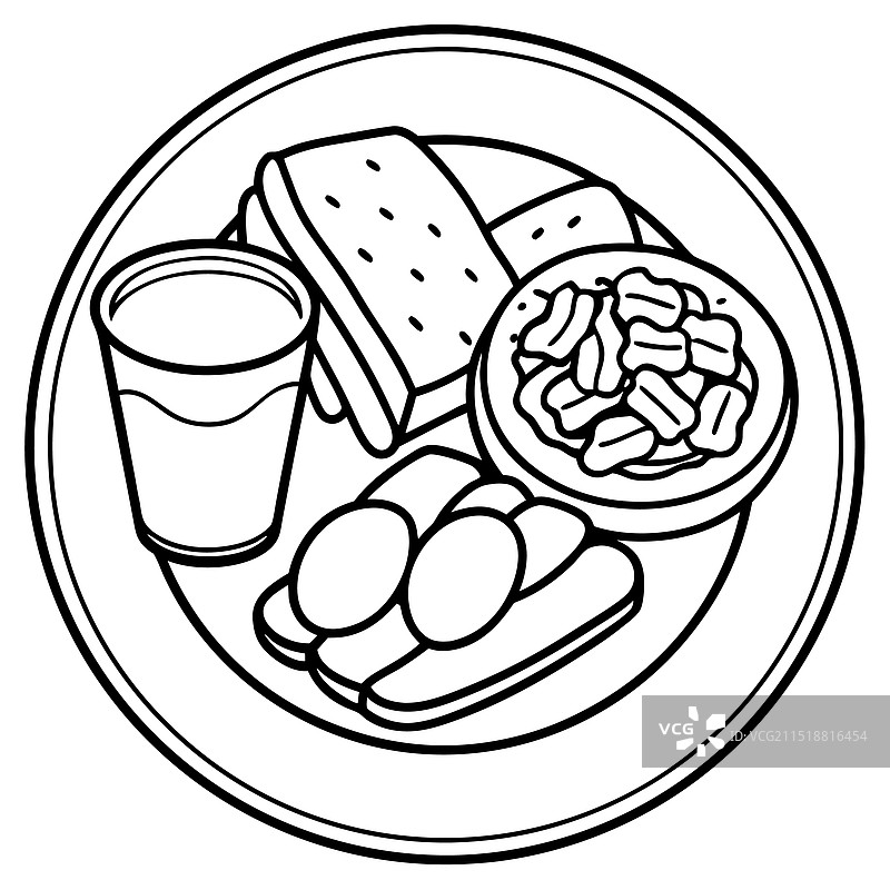 一盘英式早餐图片素材