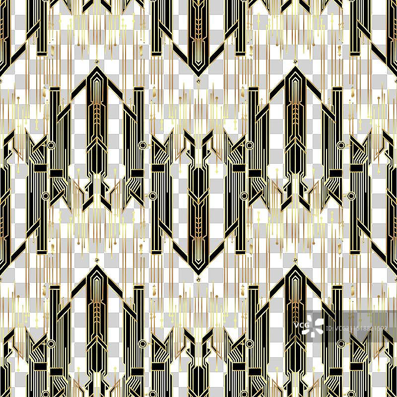 装饰艺术风格的现代几何瓷砖图案图片素材