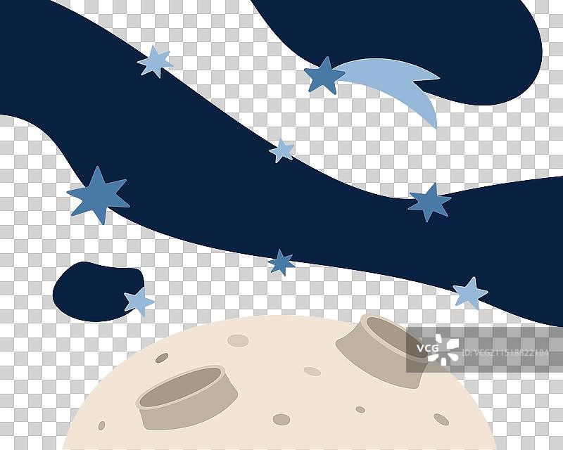 黑暗星系中月球星空的表面图片素材