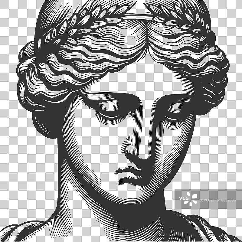 古典希腊雕像线条艺术图片素材