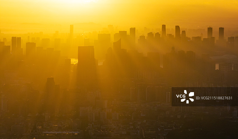 城市之光-杭州钱江新城金光时刻图片素材