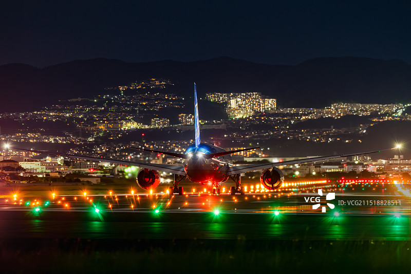 大阪国际机场，大阪国际空港，伊丹空港，Osaka International  Airport，夜景图片素材