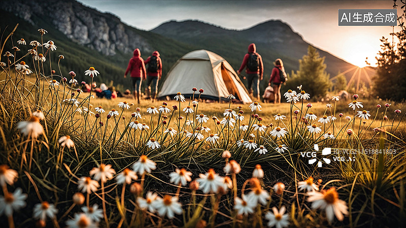 【AI数字艺术】山野露营之晨图片素材