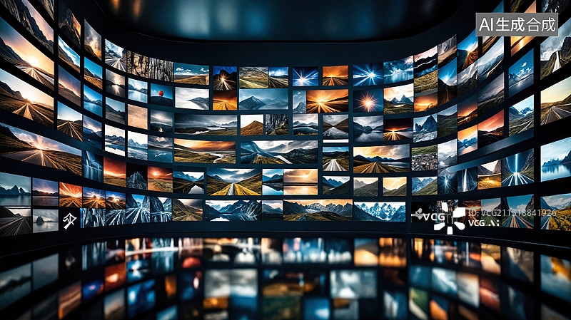 【AI数字艺术】多屏展示自然风光图片素材
