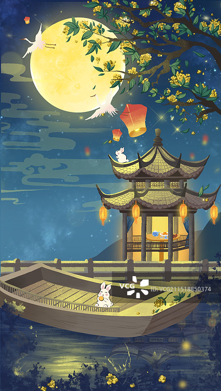 月圆时刻，美景常在图片素材