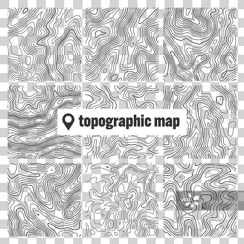 带等高线的地形图图片素材