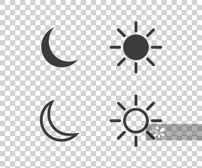 月亮太阳图标合集图片素材