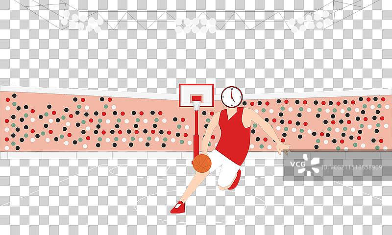 男人在球场上打篮球图片素材