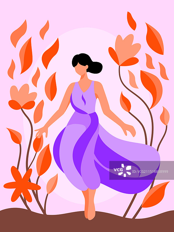 极简扁平风24节气插画立秋图片素材