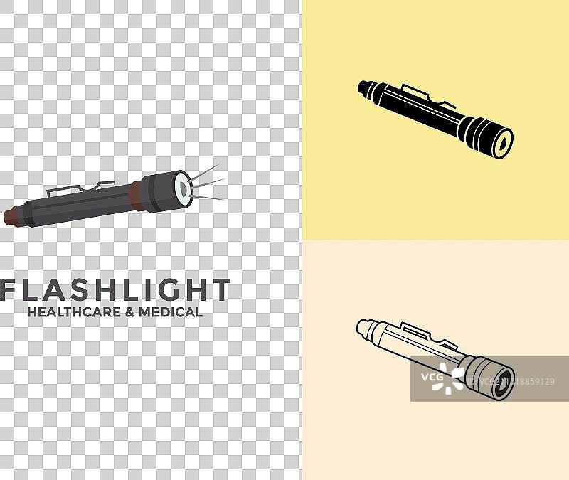 医疗手电筒标志和图标图片素材