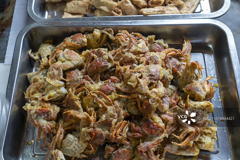 炸河蟹图片素材