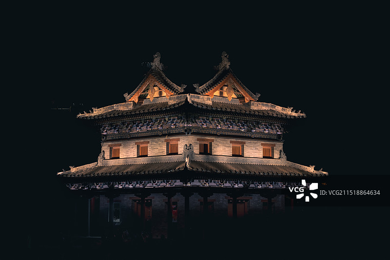 大同古城夜景图片素材