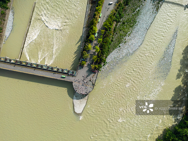 四川都江堰景区航拍图片素材