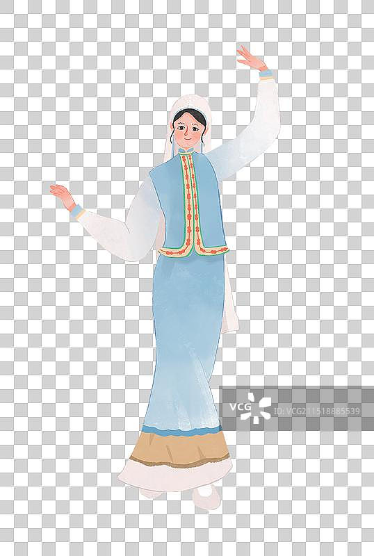 撒拉族人物少数民族插画图片素材
