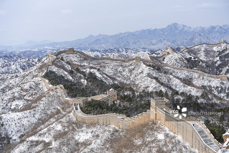 冬季金山岭长城冬雪风景图片素材