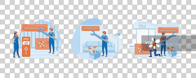 制冷系统空调的维护安装图片素材