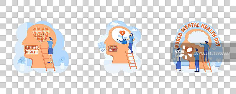 心理健康概念：世界精神卫生日图片素材