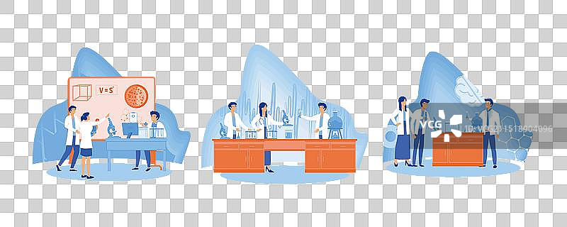 身穿白色外套的化学研究人员图片素材