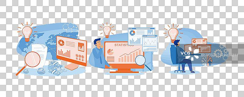 包含各种项目的商业智能概念图片素材