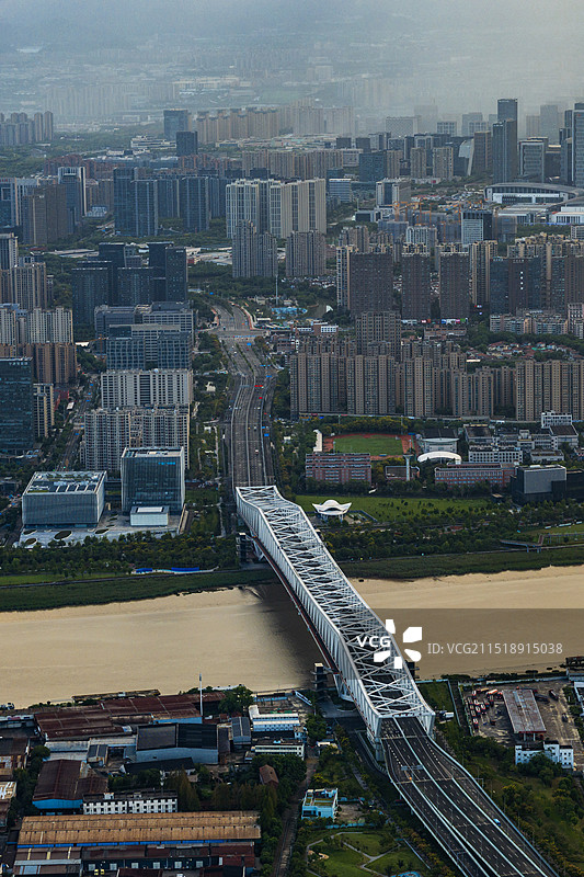 宁波镇海航拍 同心湖 宁波市区图片素材