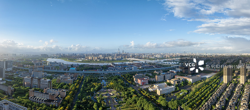 宁波镇海航拍 同心湖 宁波市区图片素材