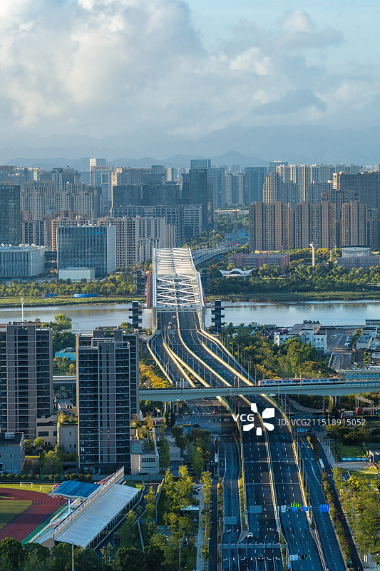 宁波镇海航拍 同心湖 宁波市区图片素材
