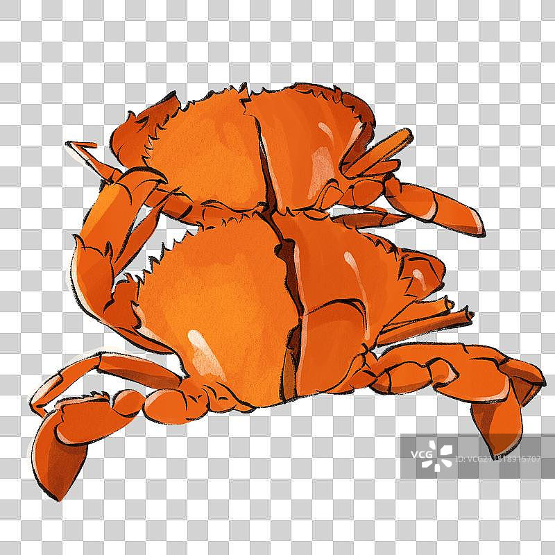 和乐蟹-海南美食土特产海产小吃插画元素图片素材