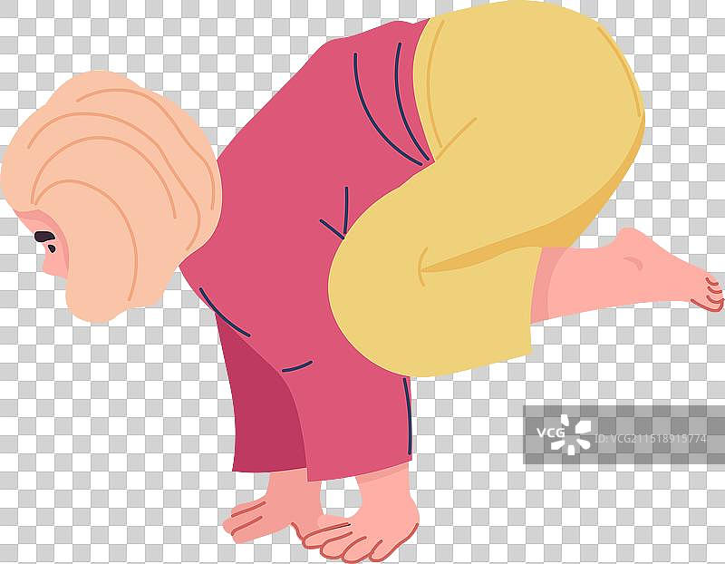 女孩在乌鸦式中保持平衡图片素材