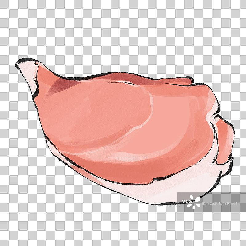 黑猪肉-海南美食土特产小吃插画元素图片素材