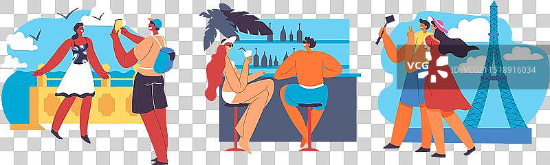 游客参观著名地标图片素材