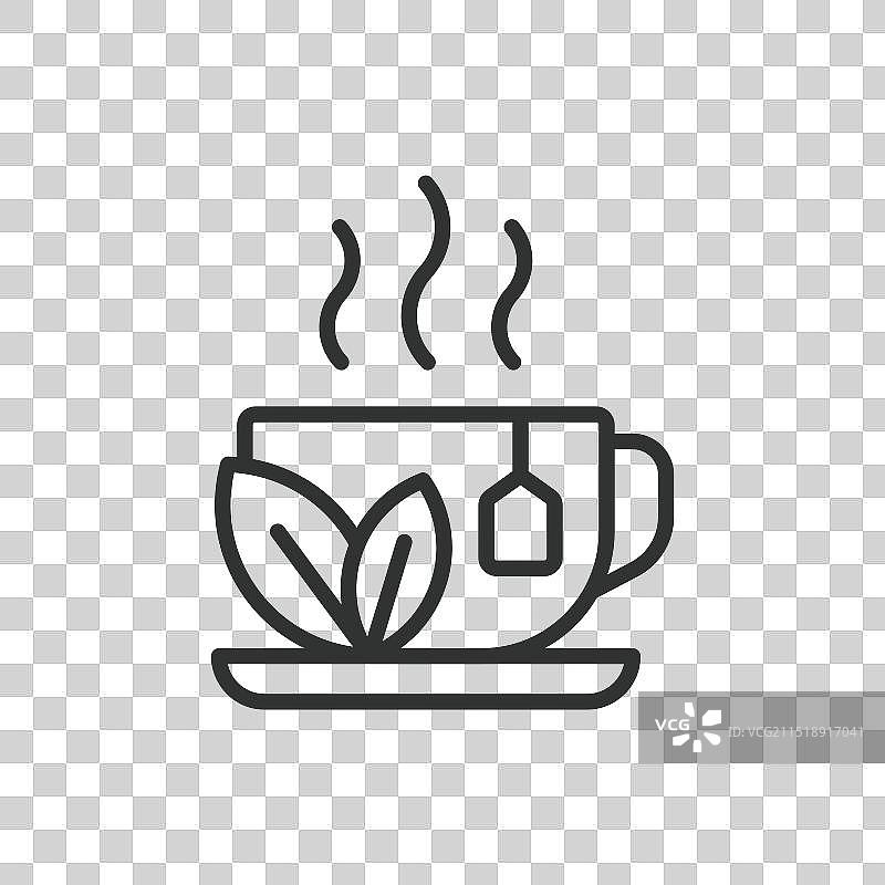 线条设计风格的有机天然花草茶图片素材