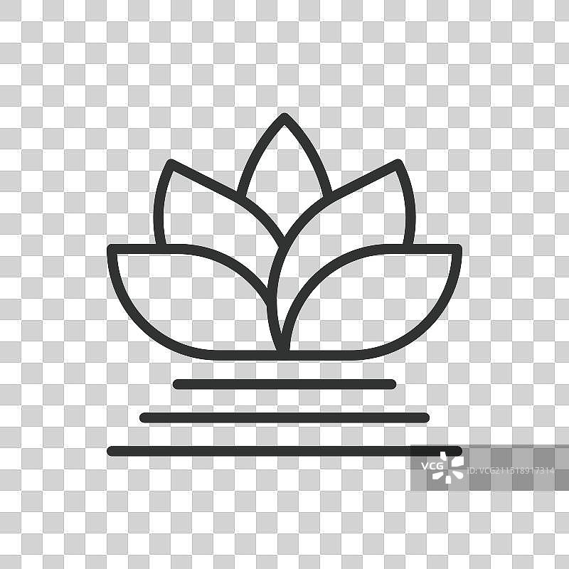 线条设计莲花：宁静之美图片素材
