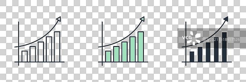 增长图表图标，商业金融主题符号图片素材