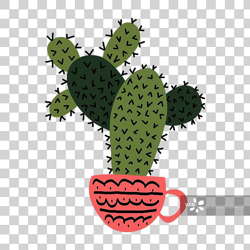 粉色杯子里的装饰仙人掌图片素材