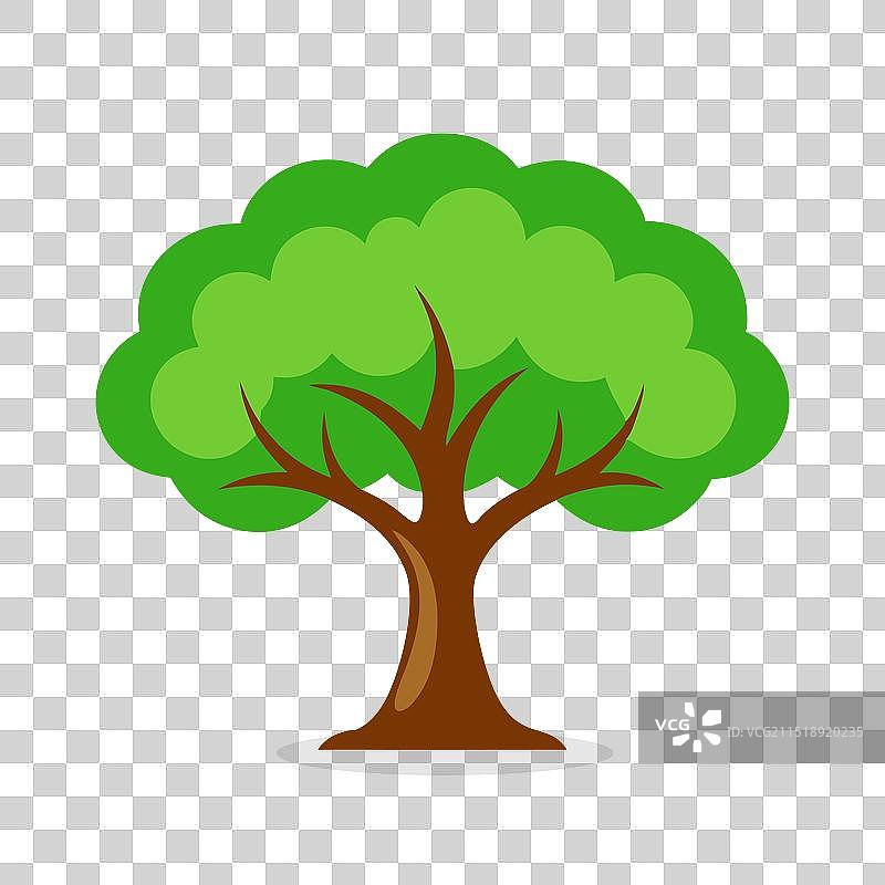 北美稠李树自然扁平风格图片素材