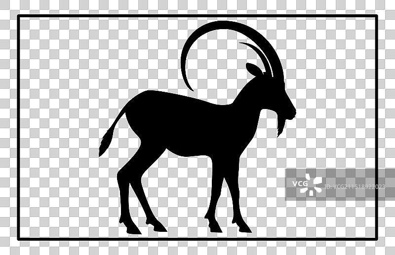 高山野山羊轮廓图片素材