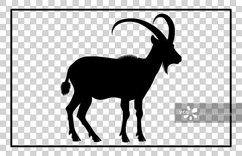 高山野山羊轮廓图片素材