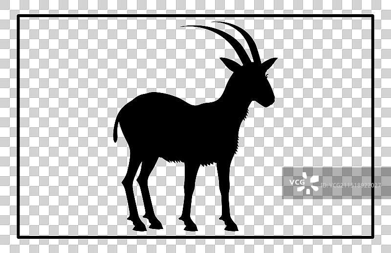 高山野山羊轮廓图片素材