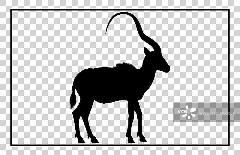 高山野山羊轮廓图片素材