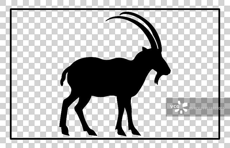 高山野山羊轮廓图片素材
