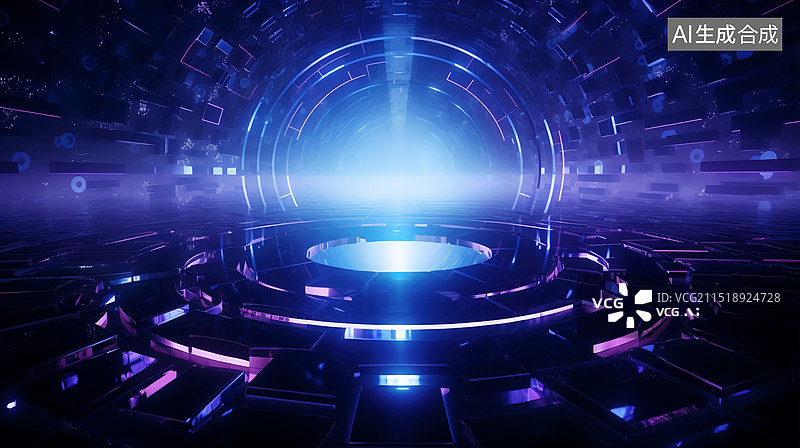 【AI数字艺术】未来感电子产品展示舞台科技背景图片素材