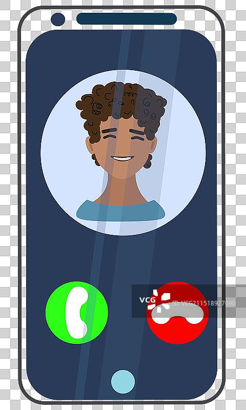 手机屏幕上的男孩来电图片素材