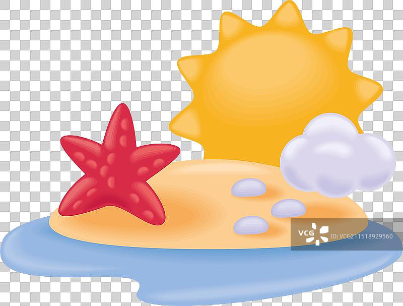 阳光明媚的海滩与贝壳图片素材