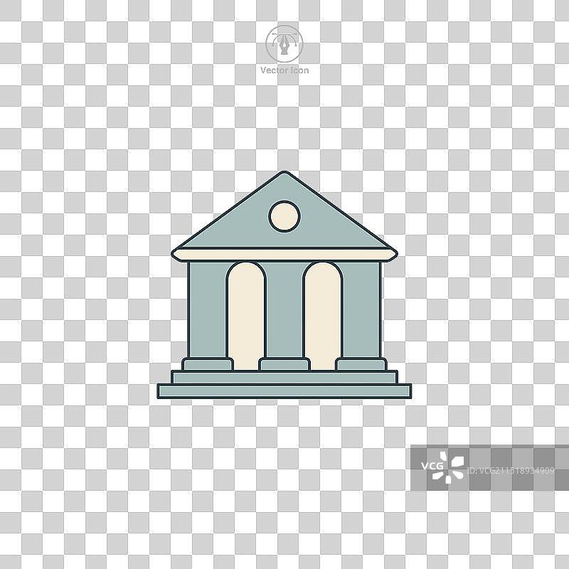 白色背景上的法院大楼图标图片素材