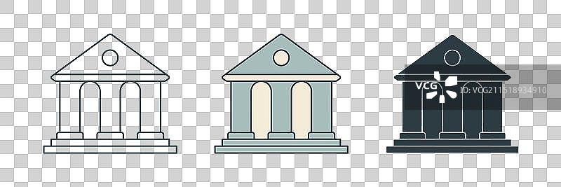 白色背景上的法院大楼图标图片素材