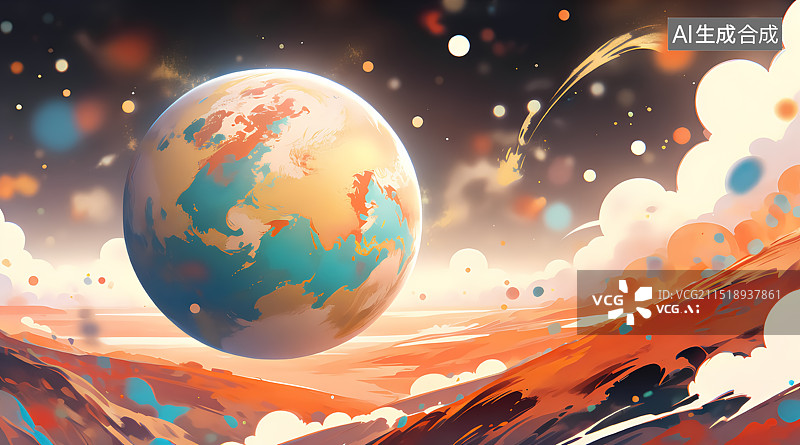 【AI数字艺术】宇宙天体插画图片素材