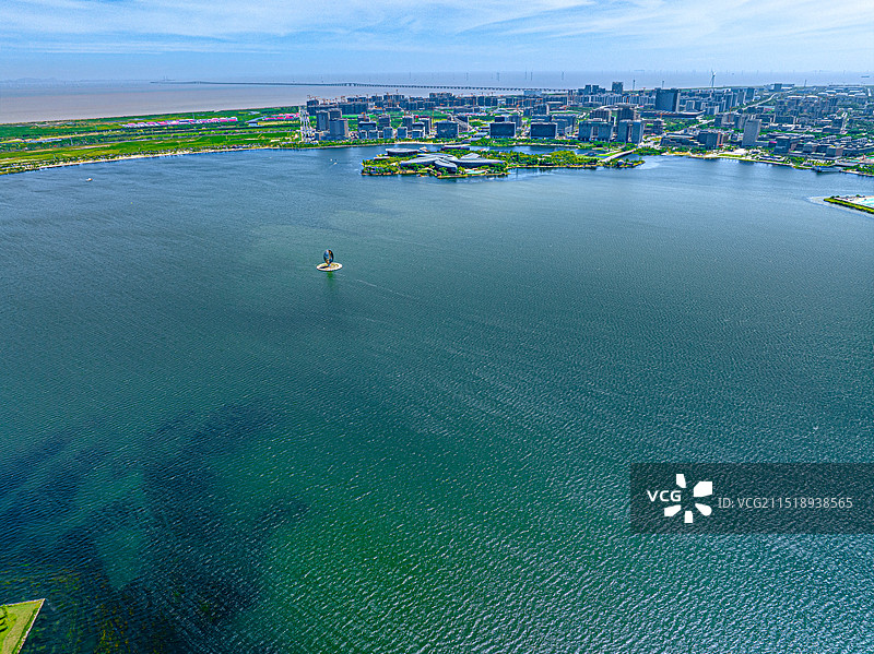 上海临港滴水湖 东海之滨 产业新城市 海湖韵图片素材